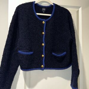 GAP Navy Blue Boucle Lady Cardigan
